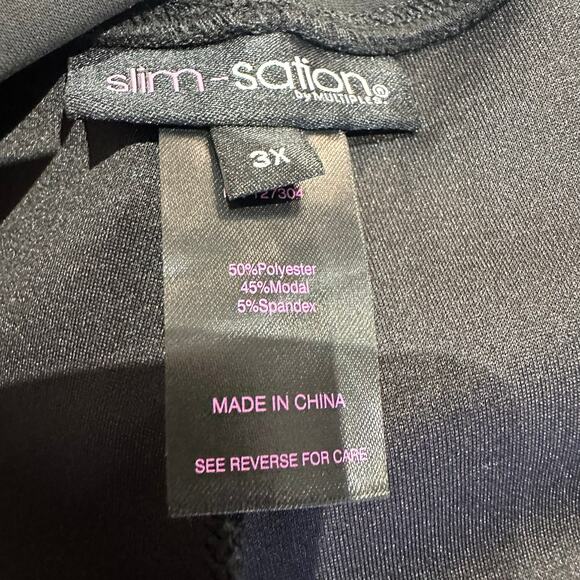 Slim- Station Suede Black Leggings 3X - Picture 3 of 5